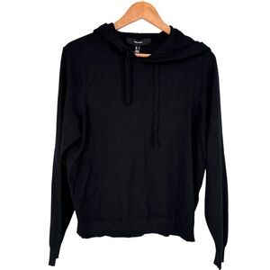 Vero Moda Black Long Sleeve Hooded Knit Top size Small NWT Drawstring Sweater